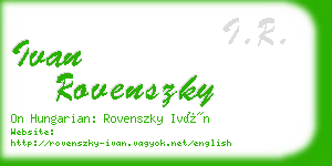 ivan rovenszky business card